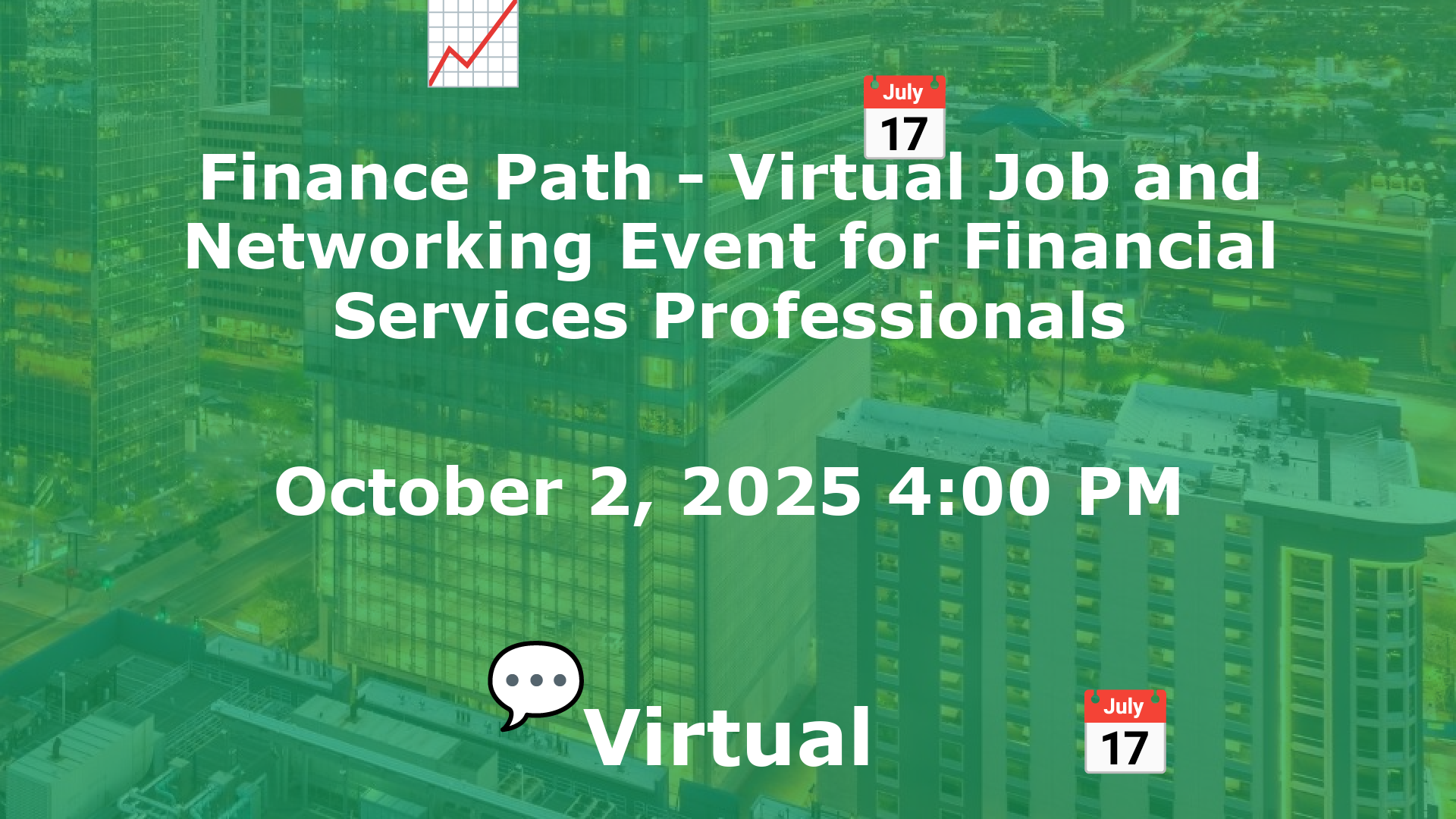 Finance Path - Virtual Job and Networking Event for Financial Services Professionals event image